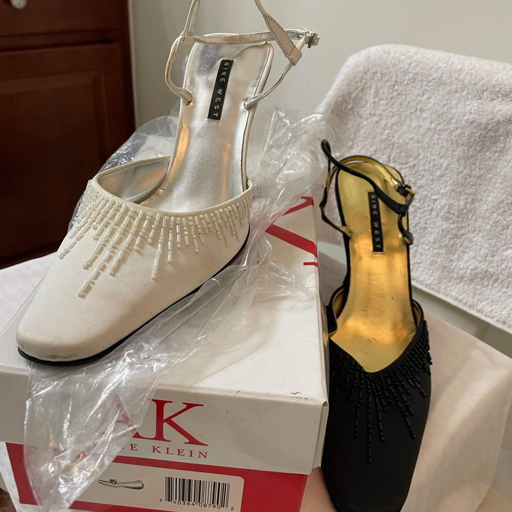 Nine West black& white evening shoe
